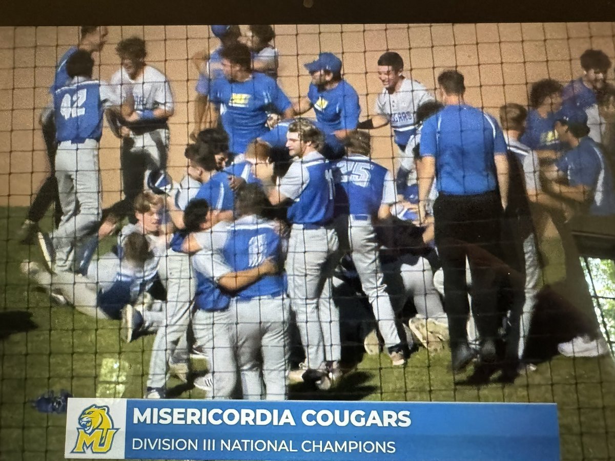 Congratulations to 2019 grad <a href="/lefty1530/">Joe Valenti</a> and the <a href="/Misericordia_BB/">Misericordia Baseball</a> Cougars! D3 National Champions! 🏆