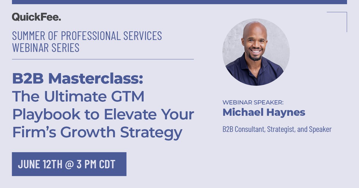 Ready to take your professional service firm's #B2B outreach to the next level? Join B2B strategist and speaker Michael Haynes for a masterclass on June 12th at 3 pm CDT - and start achieving sustainable growth in the B2B market!

Click here to register 👉events.teams.microsoft.com/event/87f9a17f…