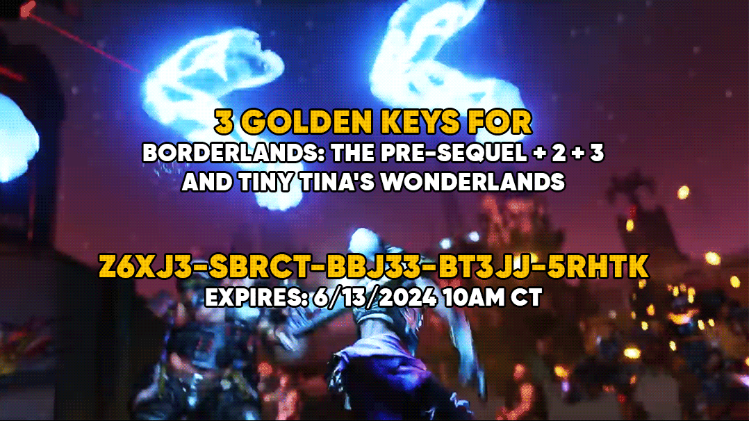 DuvalMagic's tweet image. Here comes your SHiFT code for FREE loot keys for Borderlands 2, TPS, 3, and Wonderlands:

Z6XJ3-SBRCT-BBJ33-BT3JJ-5RHTK

Redeem in-game or at shift.gearbox.com. Expires 6/13.

Good luck, and happy looting!