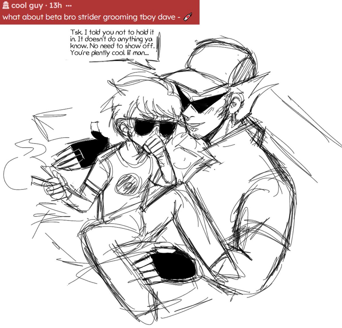 C4ndiFl0ss's tweet photo. cw: brodave, grooming

his bro thinks hes cool <3 https://t.co/GNPb28y3c5