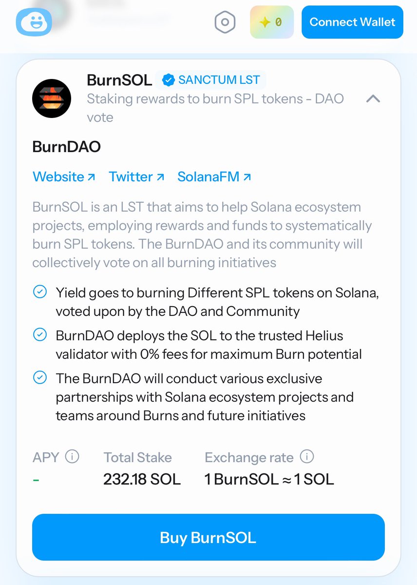 Already 232 $SOL ~$40,000 staked with <a href="/OfficialBurnSol/">BurnSOL</a> 🔥🤯

Who will be the first token to be burned? 🤔💭

Stake with BurnSOL 👇🏻

app.sanctum.so/trade/SOL-burn…