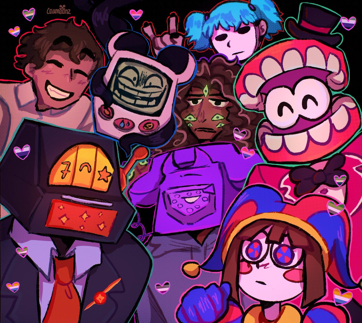 LouMoonzz's tweet image. Drew my fav (canon &amp;amp; hc!) aroace-spec characters together :]