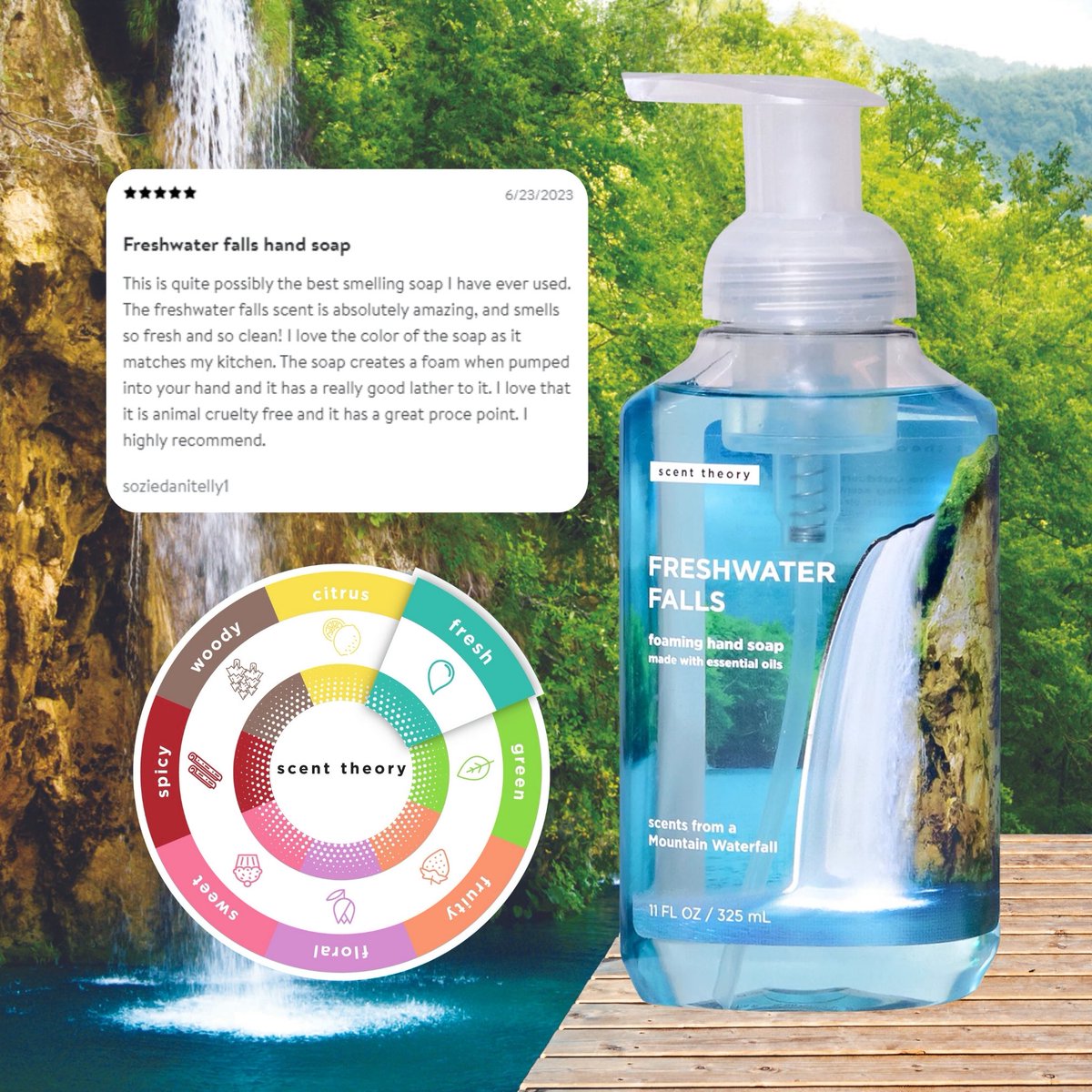 🏔️☀️It’s been a while since we featured our Freshwater Falls foaming soap. 

This beautiful last day of May, awaken your senses and invite the scent of wild sage, Lilly of the valley and spring water transport you to a place of peace and tranquility.☀️🏔️