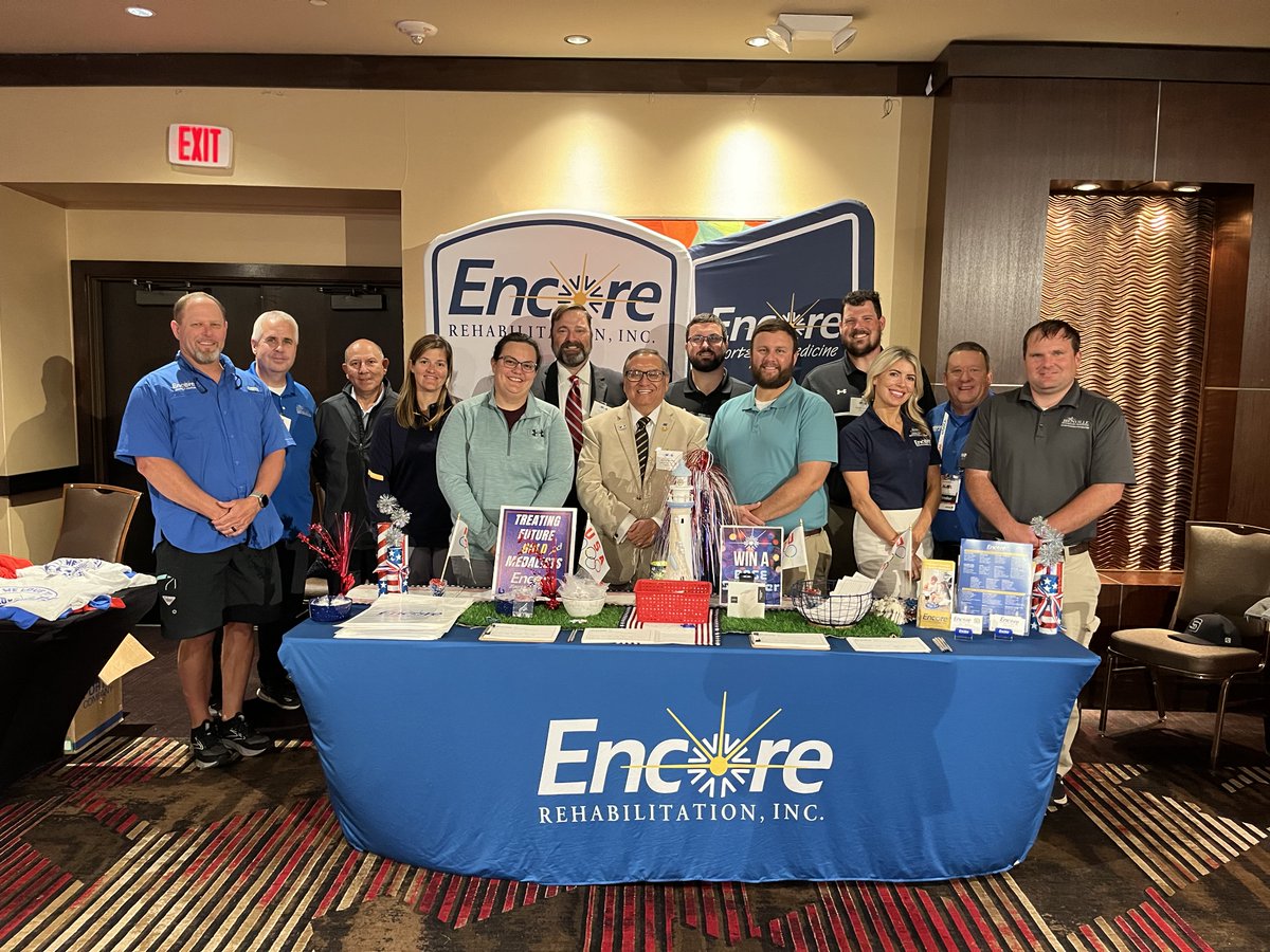 #EncoreRehab was thrilled to be a sponsor of the 2024 Mississippi Athletic Trainers’ Association <a href="/My_MATA/">MATA</a>   Clinical Symposium and Members Meeting in Biloxi, MS!

#EncoreSportsMedicine Team: Jeff, Bubbie, Pedro, Dana, Jenny, Eric, Ben, Kyle, Kyle, Bridges, Ashley, John, &amp; Donnie.