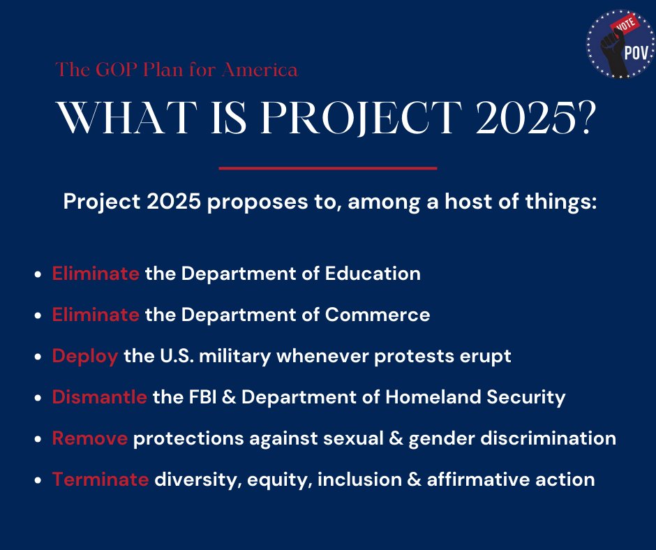 protectingvotes's tweet photo. To understand more about what Project 2025 could mean for Black communities, follow POV and watch this space.

#protectyourvote #protectingourvote #voteready https://t.co/2FMrT5Bfhv