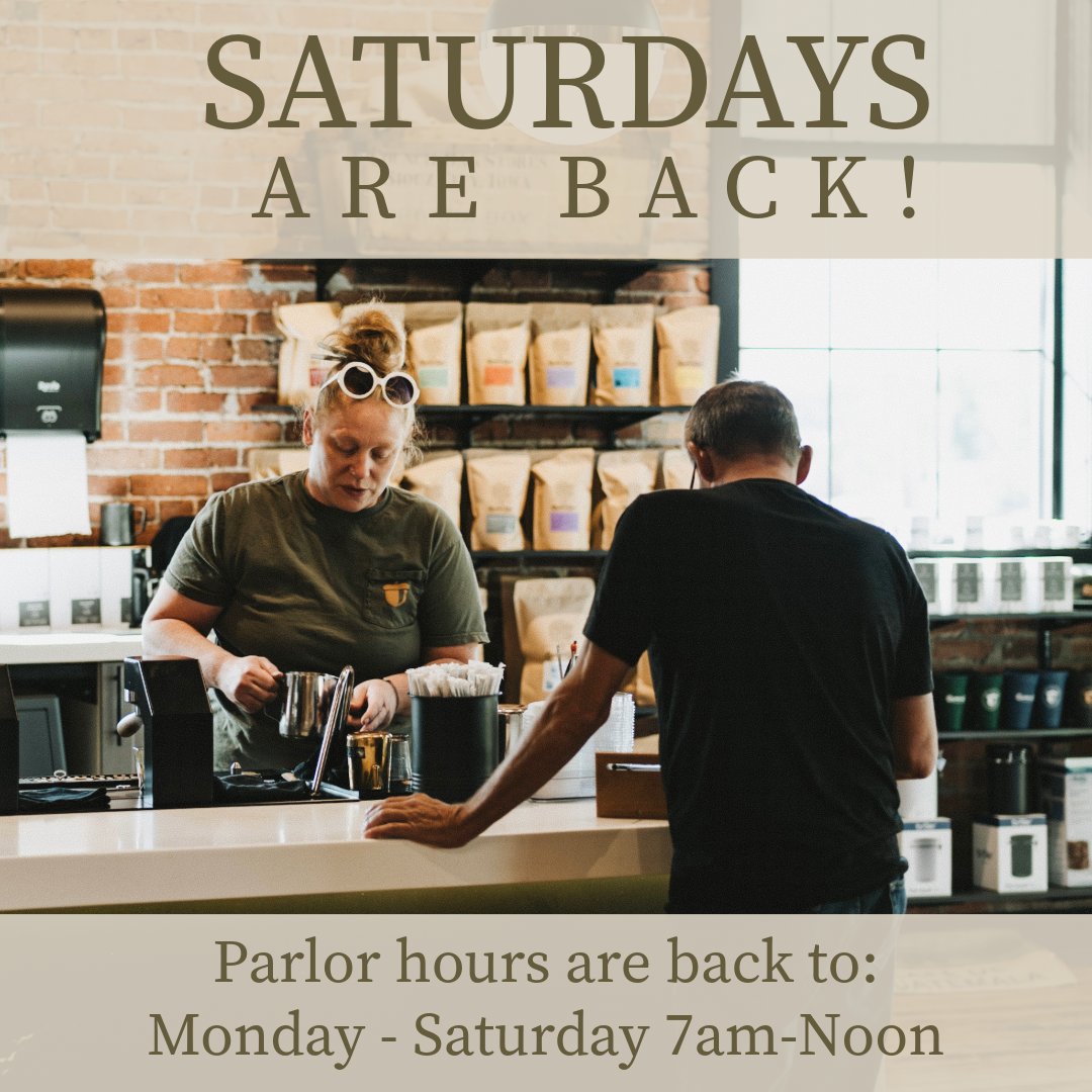 CouncilOakSupCo's tweet photo. Saturdays are back! 

Come visit the parlor on Saturdays.

We've resumed normal parlor hours... Monday-Saturday 7am-Noon. https://t.co/O2QLomv4zD