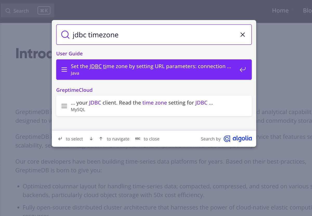 killme20082's tweet image. We enhanced the search experience on the document website  docs.greptime.com. Feel free to try it out and share your feedback with us!  #GreptimeDB @Greptime