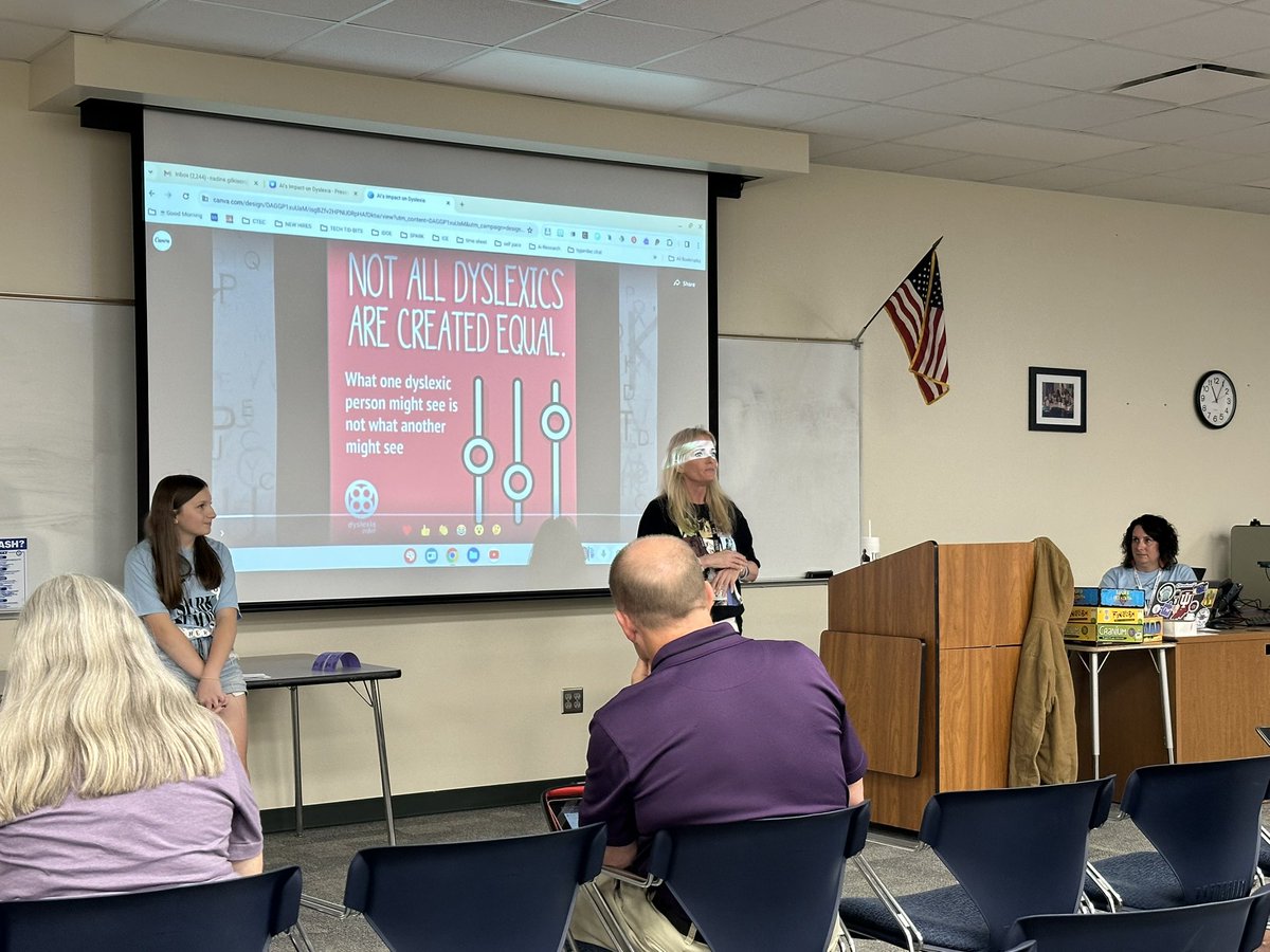 MrsSchwanekamp's tweet photo. Such an impactful session on dyslexia with @nadinegilkison daughter & @HollyClarkEdu Accessibility for ALL!
#SPARK24 โค๏ธ https://t.co/03AnkwLtRX