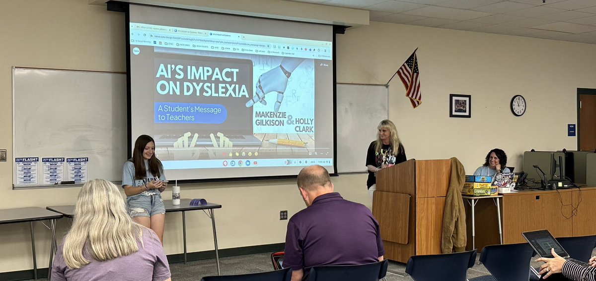 MrsSchwanekamp's tweet photo. Such an impactful session on dyslexia with @nadinegilkison daughter & @HollyClarkEdu Accessibility for ALL!
#SPARK24 โค๏ธ https://t.co/03AnkwLtRX