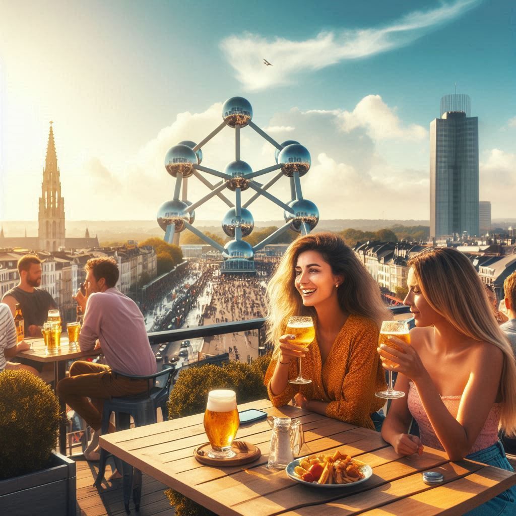 SpaBeer's tweet photo. Discover the best rooftop bars in Brussels and then unwind at Good Beer Spa! Soak in a wooden jacuzzi filled with beer, hops, yeast and secret ingredients for a relaxing experience. Book your session now! https://t.co/AOOe7W8AbS… #BeerSpa #Brussels #Rooftop #Summervibes https://t.co/eRx26T56l2