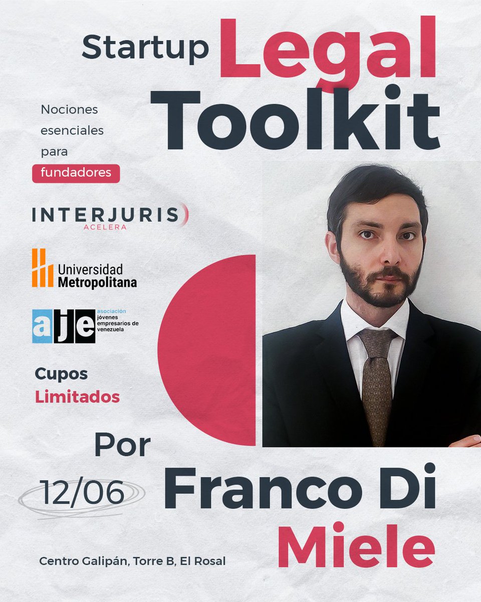 IJAcelera's tweet photo. Recuerda: El conocimiento es poder. Inscríbete en nuestro curso Startup Legal Toolkit y adquiere las herramientas legales esenciales para el éxito de tu negocio. ➡️ https://t.co/y1WP4iYjlk https://t.co/n44P2SVngZ