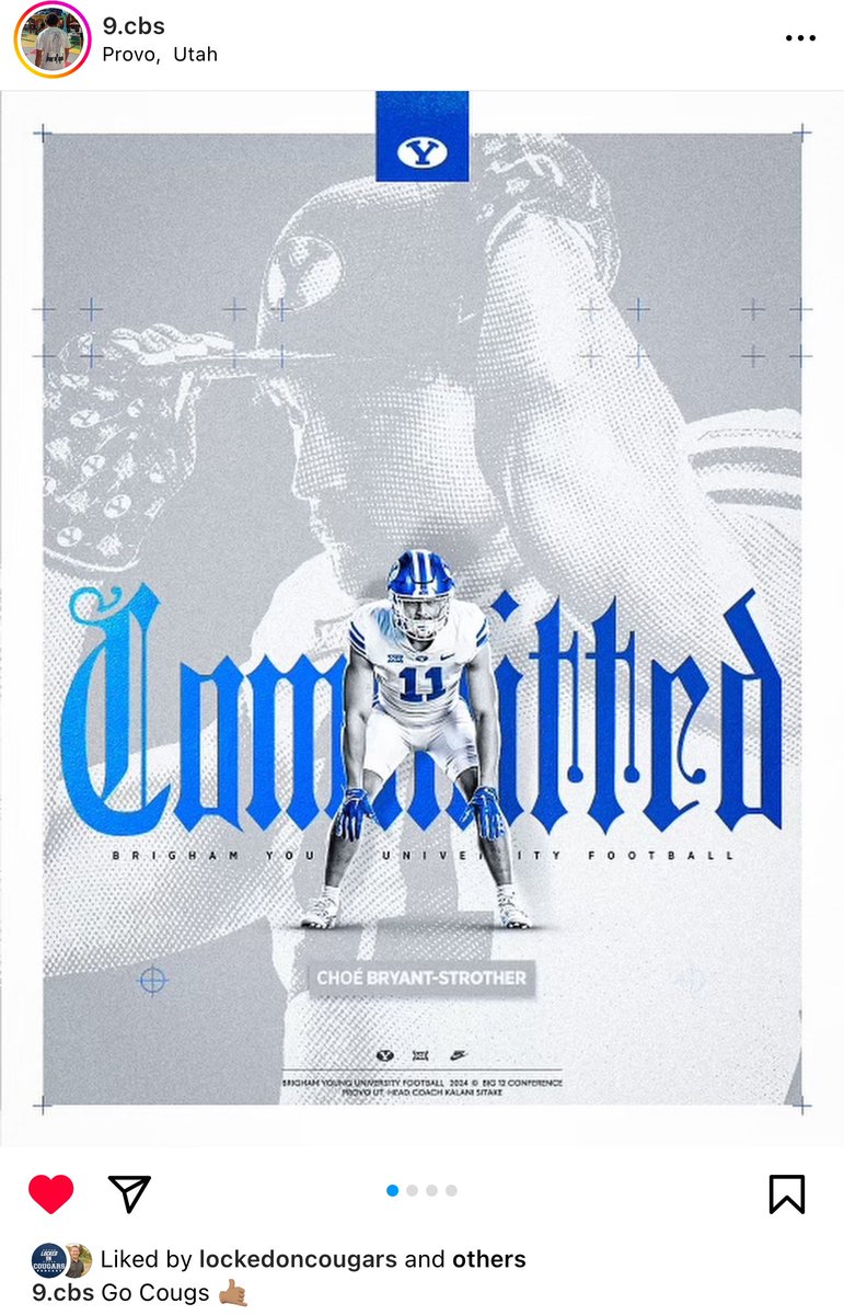 CriddleBenjamin's tweet photo. BYU picks up a nice commitment from the portal in @ChoeBryant.

Kalani Sitake and co. quietly putting together some nice additions to the roster. https://t.co/ZXoDYnzEHy