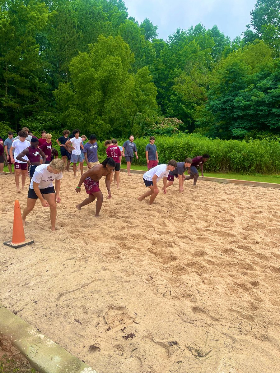 CoachUBrown's tweet photo. Ended Week 1 of Phase 3 with a day at the “beach”! Proud of how our guys attacked the work! 

Thanks to @PanthersFB2021 for coming to get some 7on7 work today! https://t.co/34nvghGxpD