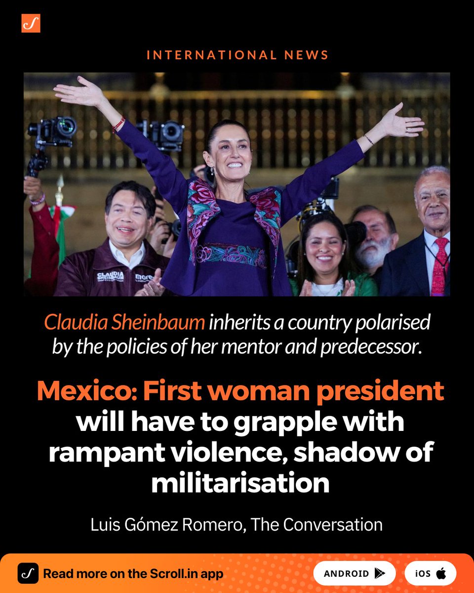 scroll_in's tweet photo. #Sheinbaum, the front-runner, represented the left-wing coalition “Let’s Keep Making History”.
https://t.co/cyA5aR6Pg0
This was formed by the ruling party, Morena, and its minor partners, the Green Party and the Labor Party.
By: Luis Gómez Romero
#MexicoElection https://t.co/g4XauAvNia