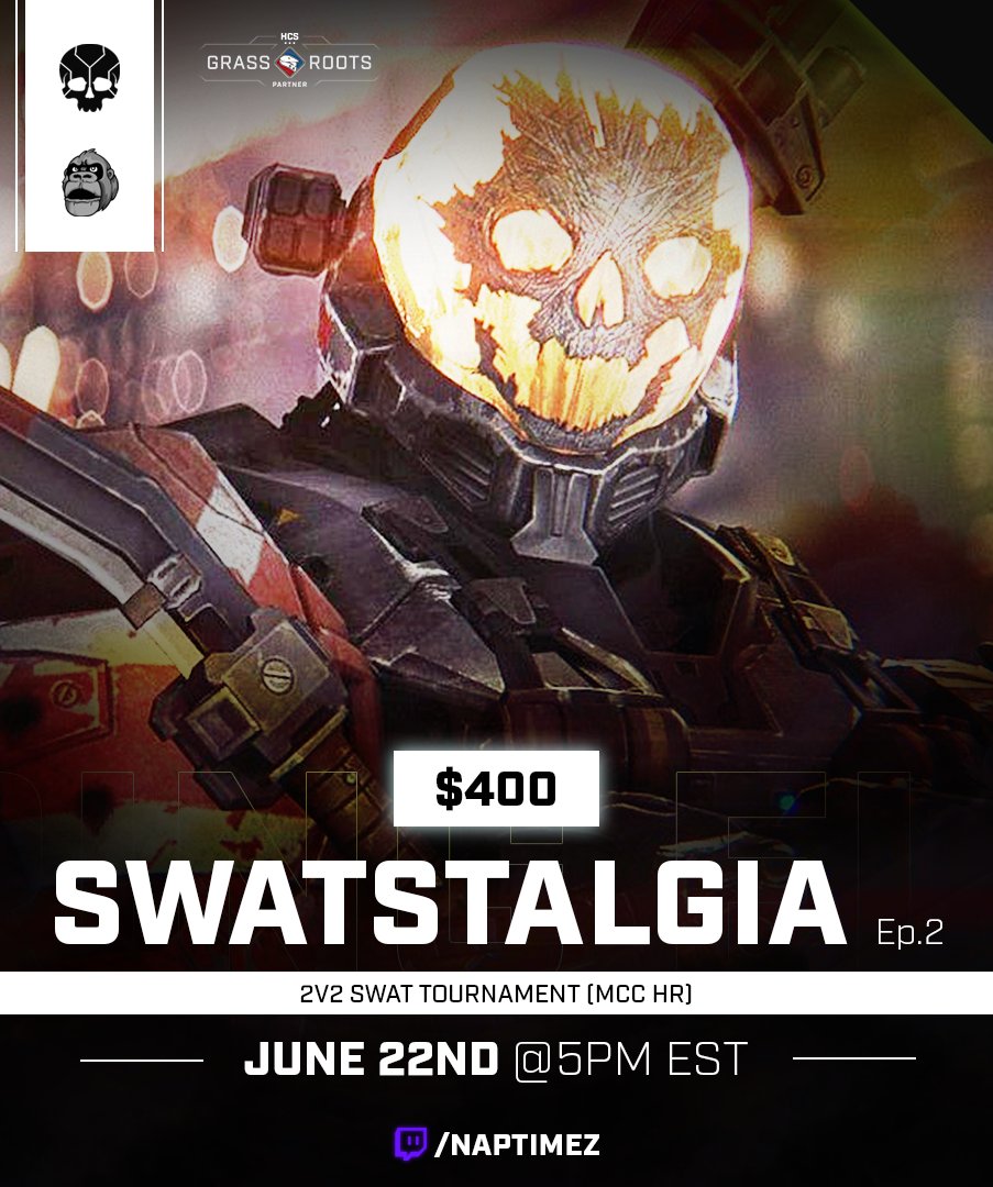 SWAT_Nation's tweet photo. Reach anyone!?

SWATSTALGIA Ep.2 Presents....

............ REACH-IUM!

💫2v2 Halo Reach SWAT!

🗓️June 22nd 5pm EST

✏️https://t.co/Uo3fGZVq0x

Big shoutout to @mayfugh for throwing up $300! https://t.co/6kGIgJGKlz