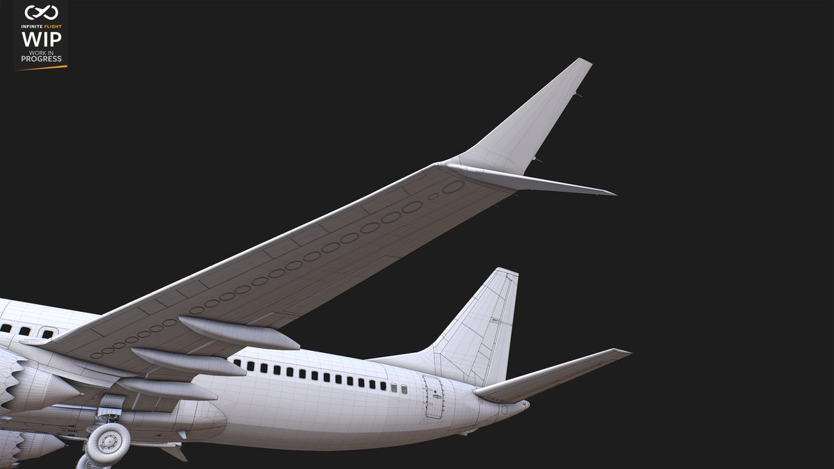 infiniteflight's tweet photo. For our second preview of the day, here is a selection of MAX 8 exterior renderings. Often, certain components are revamped throughout development. Can you see anything in these shots that will change before release? 👀 https://t.co/T0gD6Hceuo
