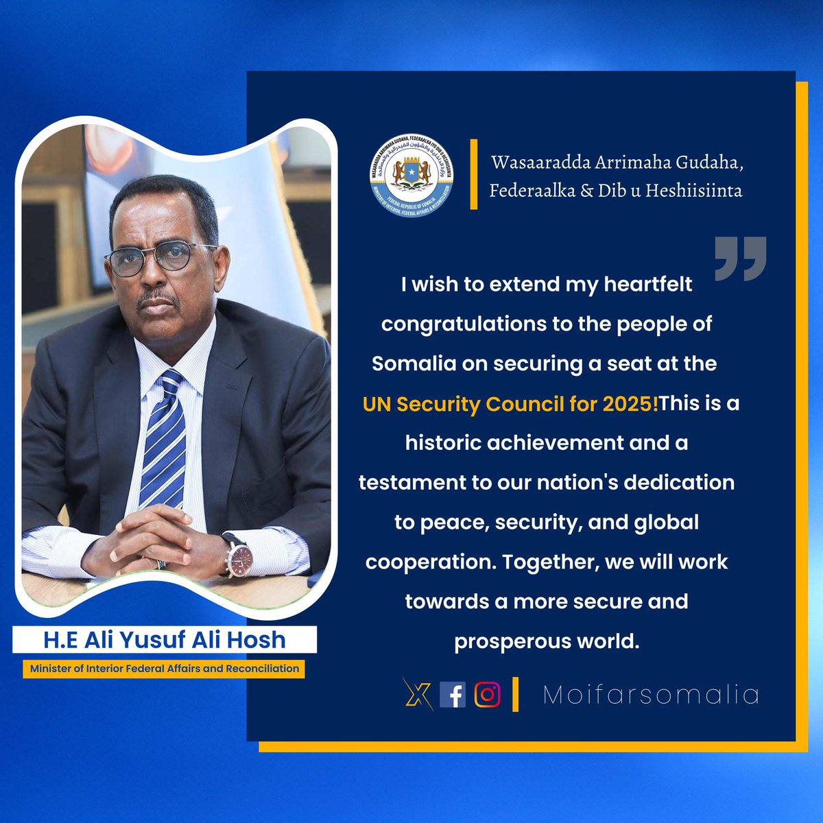 MoIFARSomalia's tweet image. #SomaliaUNSC2025 #UnityForPeace