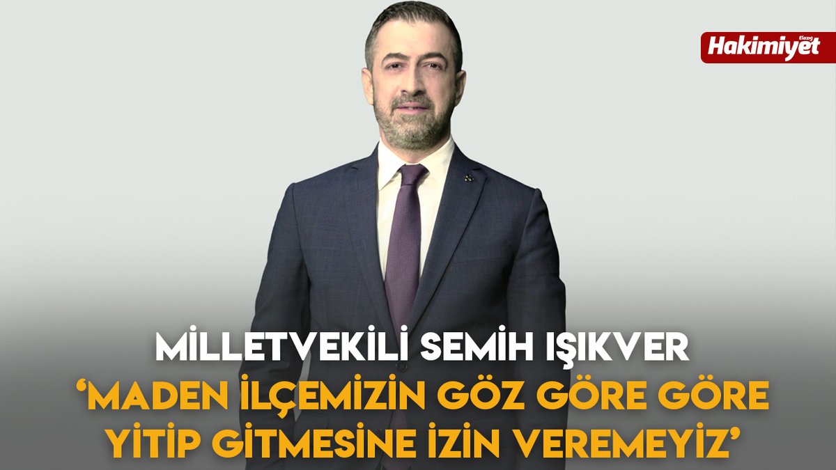 MHP Elazığ Milletvekili Semih Işıkver: 'Maden İlçemizin Göz Göre Göre Yitip Gitmesine İzin Veremeyiz'
elazighakimiyethaber.com/mhp-elazig-mil…
#elazığ #elazığhaber <a href="/KverSemih/">Semih Işıkver</a> <a href="/MHP_Bilgi/">MHP</a>