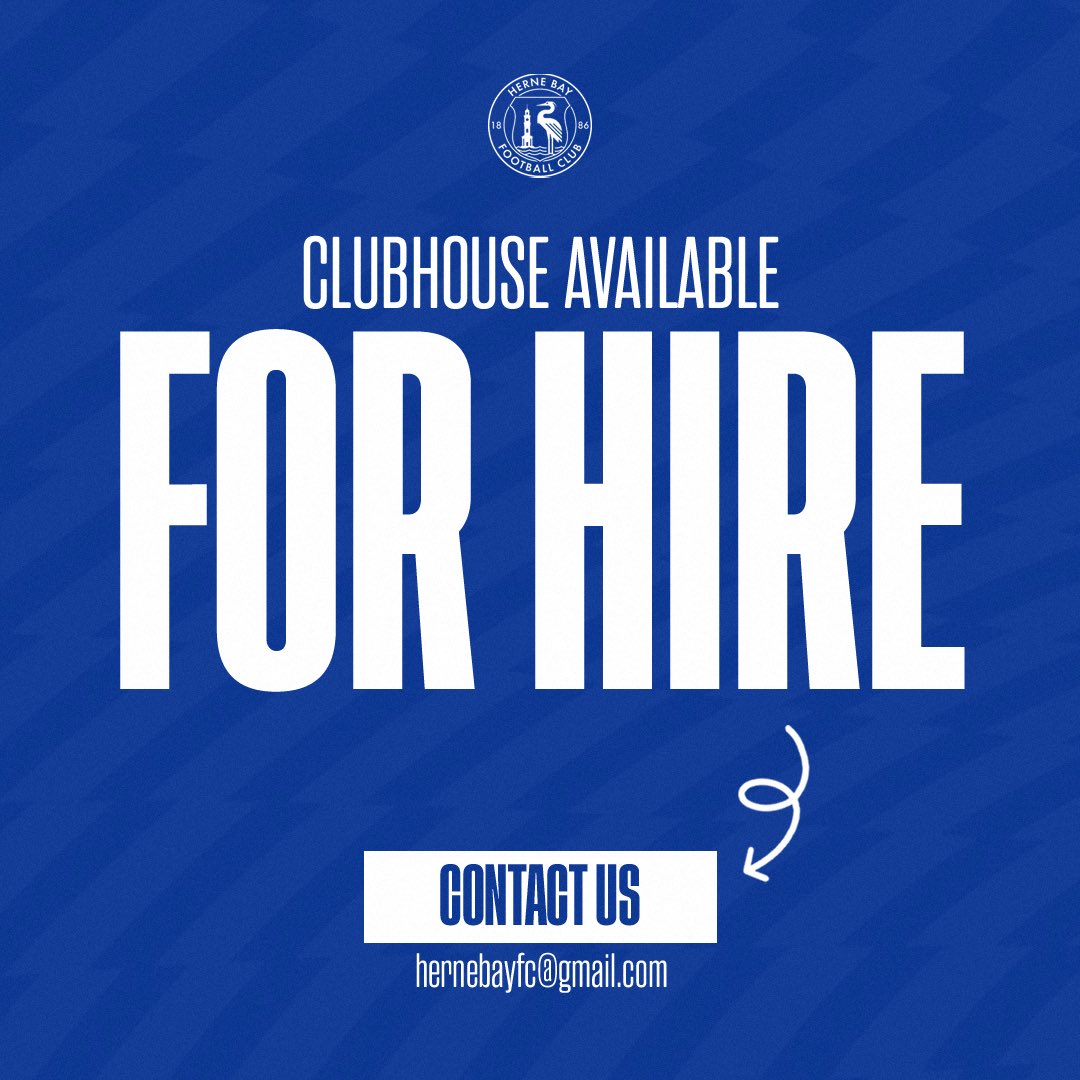 Looking for the perfect venue to host your event? Look no further, as the clubhouse is available for hire! 🥳

➡️ Find out more here: tinyurl.com/Clubhouse-Hire

To make enquiries, contact us at hernebayfc@gmail.com

#HBFC | #WeAreTheBay