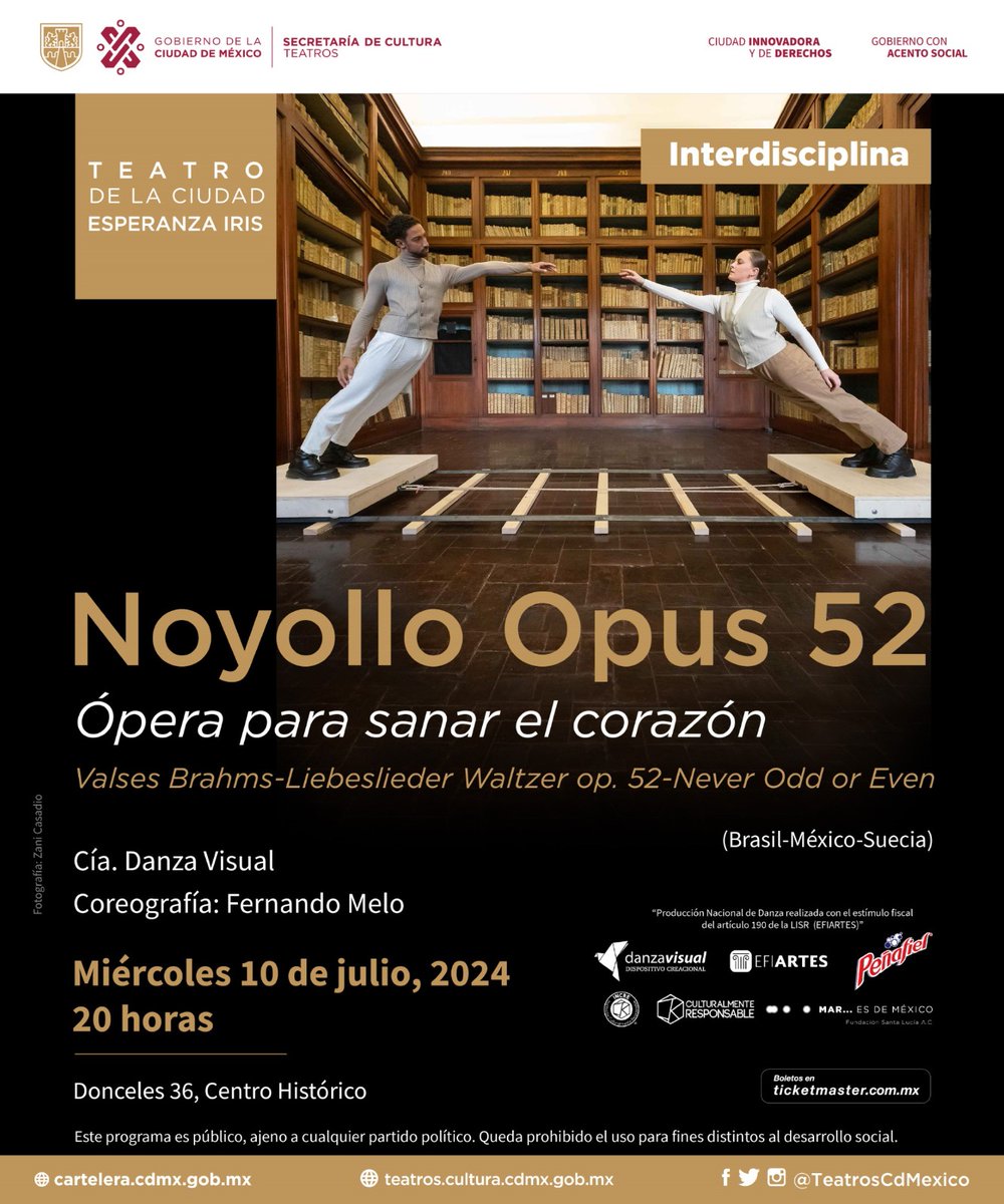 _MenuTeatral's tweet photo. Hoy 2x1 comparte la belleza de #NoyolloOpus52
Descubre la magia de la danza, la música en vivo; el arte en su máxima expresión.
📆 10 de julio
⏰ 8pm
📍 Teatro de la Ciudad Esperanza Iris
🎫 https://t.co/L6aZxXeYvb
Escenario giratorio
#DanzaVisual #opera #danza #espectaculo https://t.co/HITsvD02Y8