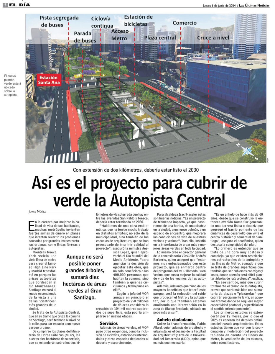GabrielBoric's tweet photo. Avanzamos en nuevos espacios públicos para que las carreteras no sean cicatrices que dividen las ciudades. https://t.co/DIp6UPTs6T