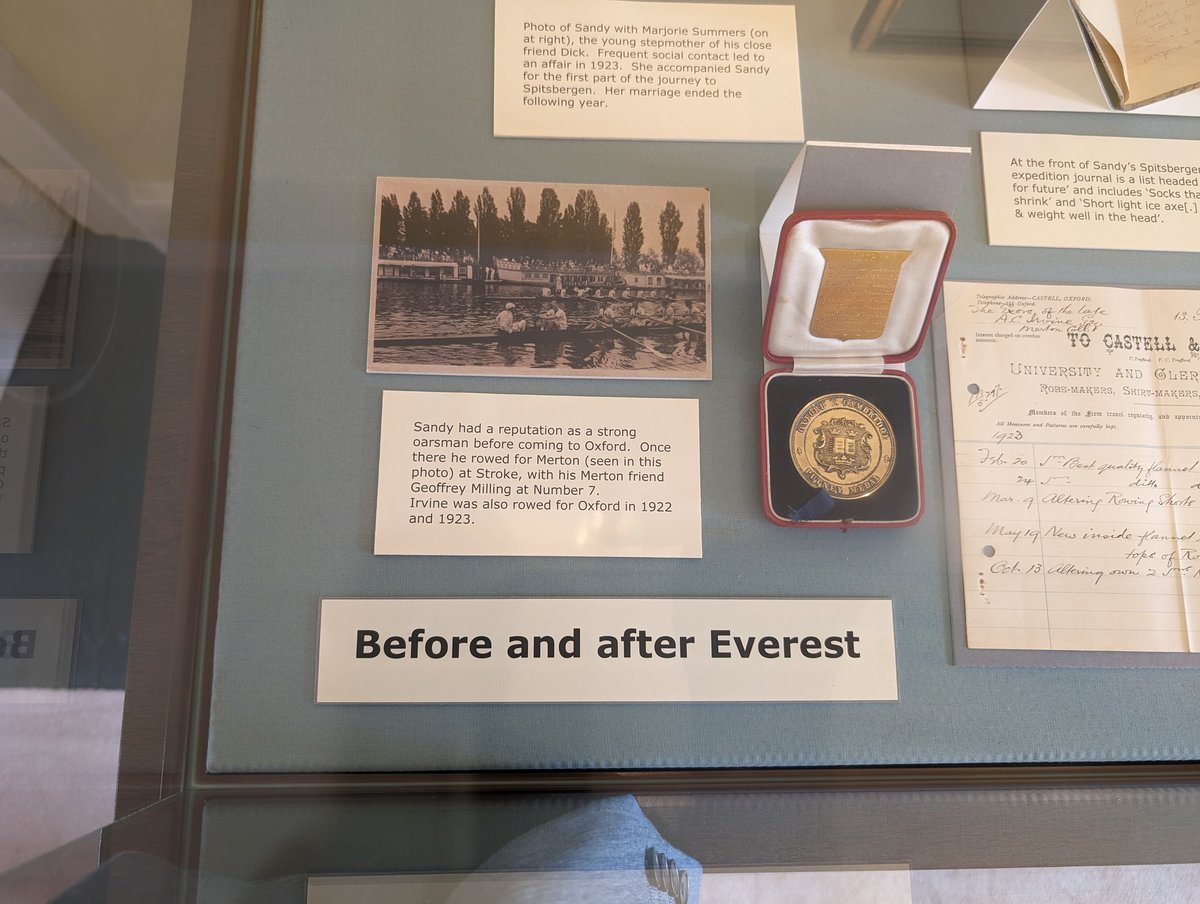 oxrecsoc's tweet photo. We were very grateful to @MertonCollege for welcoming us for our first #HiddenArchives event this afternoon, and giving us a behind-the-scenes tour of their upcoming summer exhibition on Sandy Irving and his Everest expedition. https://t.co/EhNcfLrO2Q