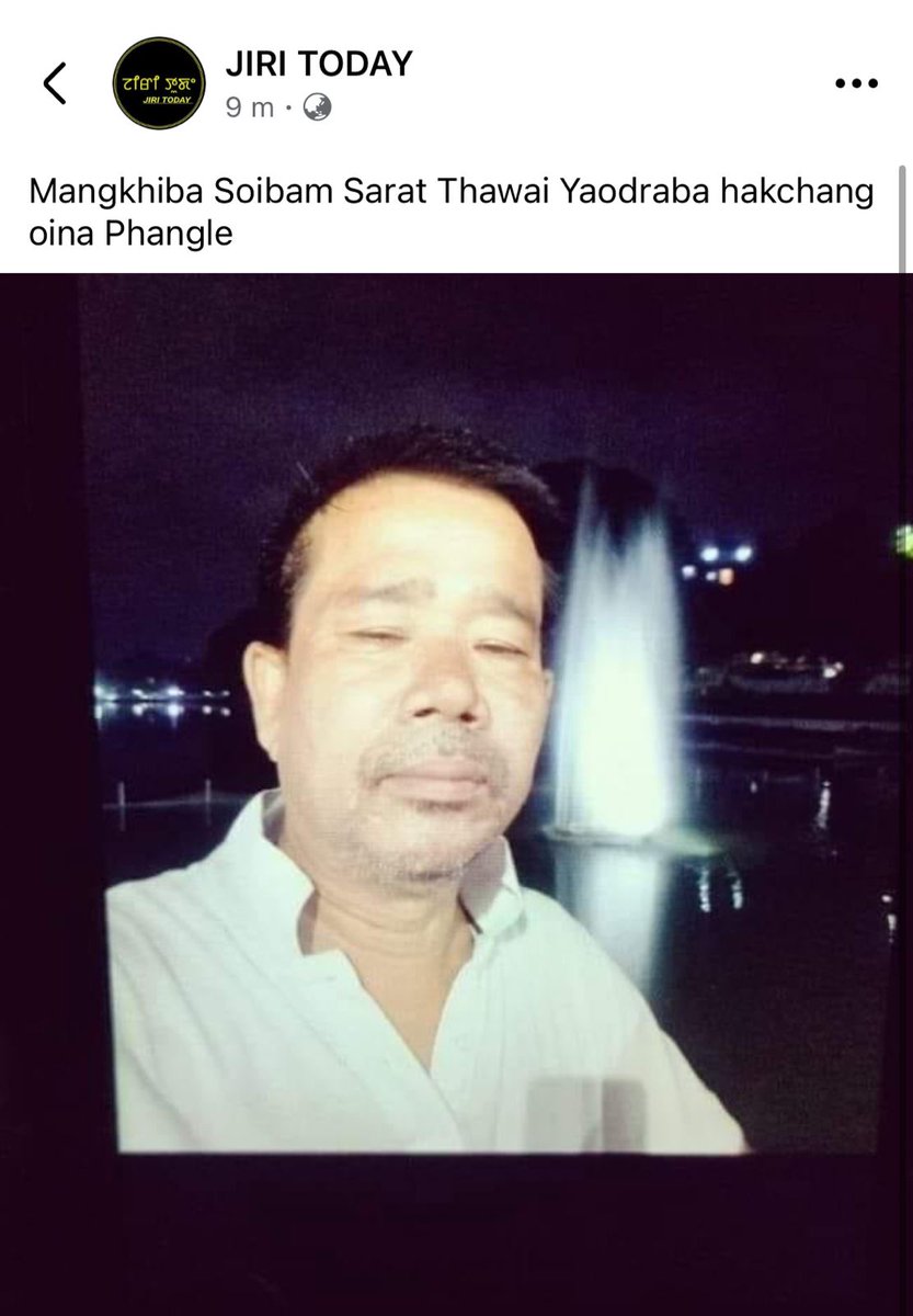 RohitKonj's tweet photo. A Meitei kidnapped by Kuki today found dead. His body was found with his throat slit. Kuki don't want peace! And they shouldn't get peace soon!

If Jiribam burns tonight, Kuki should be held responsible!

Victim's name: Soibam Sarat Singh

#KukiWarCrimes #Kuki_ZoMilitants https://t.co/ZxbnT2Zg5h