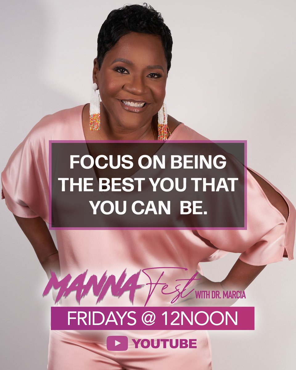 Ladies, it's another great Friday! Join Dr. <a href="/marcia_bailey/">marcia bailey</a> at 12 Noon for MannaFest. Click here to join: youtube.com/watch?v=CaNpK7…
