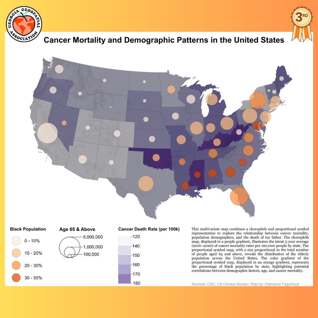 Another year, another set of award-winning maps from GEOS students 🗺️🏆 A big congrats goes out to Aaron Pacheco and Caleb Fagunloye for winning 1st and 3rd place respectively in @georgiageospatial’s 2024 Virtual Student Map Competition! 👏👏

…tion-2024-gageospatial.hub.arcgis.com