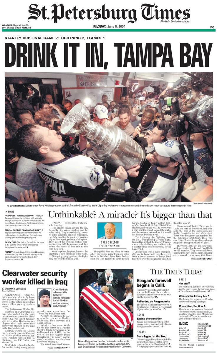 ThePaulDriscoll's tweet photo. 20 years ago tonight, the Lightning won their first Stanley Cup in franchise history.

Happy anniversary, Bolts fans.

#GoBolts https://t.co/wMhE5YdtyC