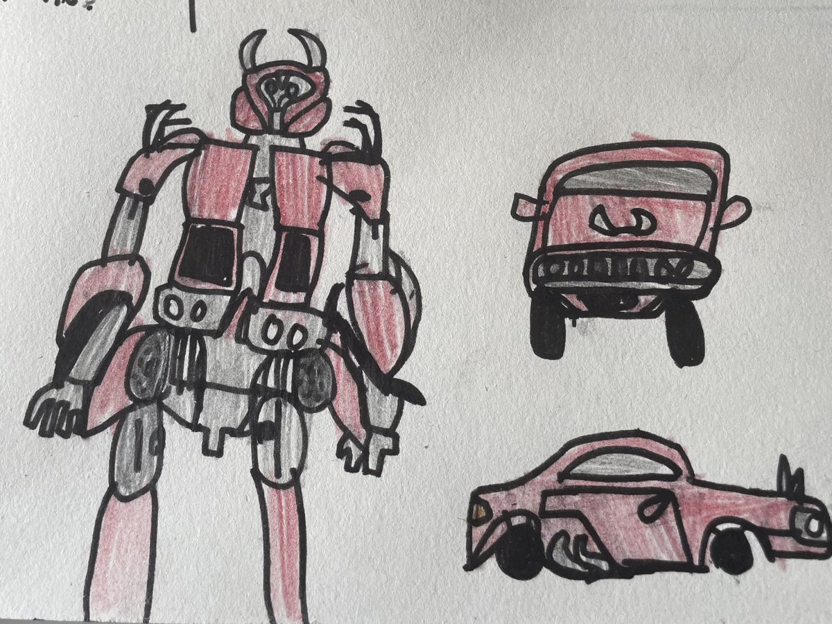 Penfold25's tweet photo. @Hasbro my son loves drawing the characters from Transformers franchise. Here’s Cliffjumper. Maybe he will be part of the team when he grows up 🥰😀 https://t.co/YmhSYAGuTr