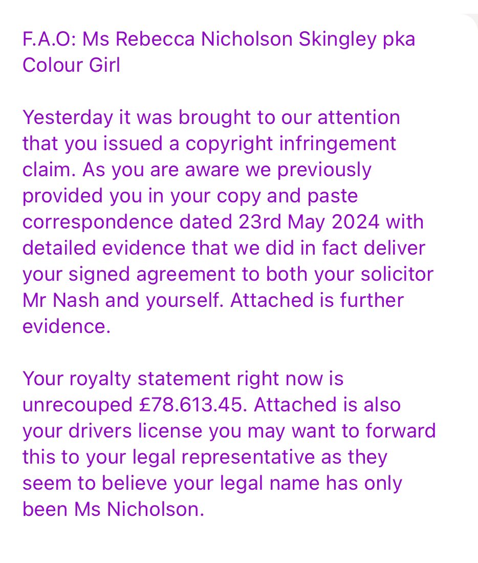 TheTonyPortelli's tweet photo. Open letter: 

4Liberty Life of copyright record deal signed April 2000 and 78k unrecouped. You first said you never signed a contract we sent that to a solicitor. Now you’re saying it’s your music. It’s music produced by Black producers. https://t.co/bjzpPc9Aft