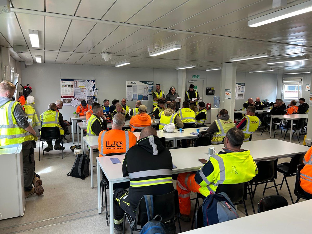 Just back from a 2 day visit to Carlisle - great to catch up with the team and see the progress on site. Here I am in action delivering a toolbox talk to the workforce #SGCE #loveconstruction #civilengineering