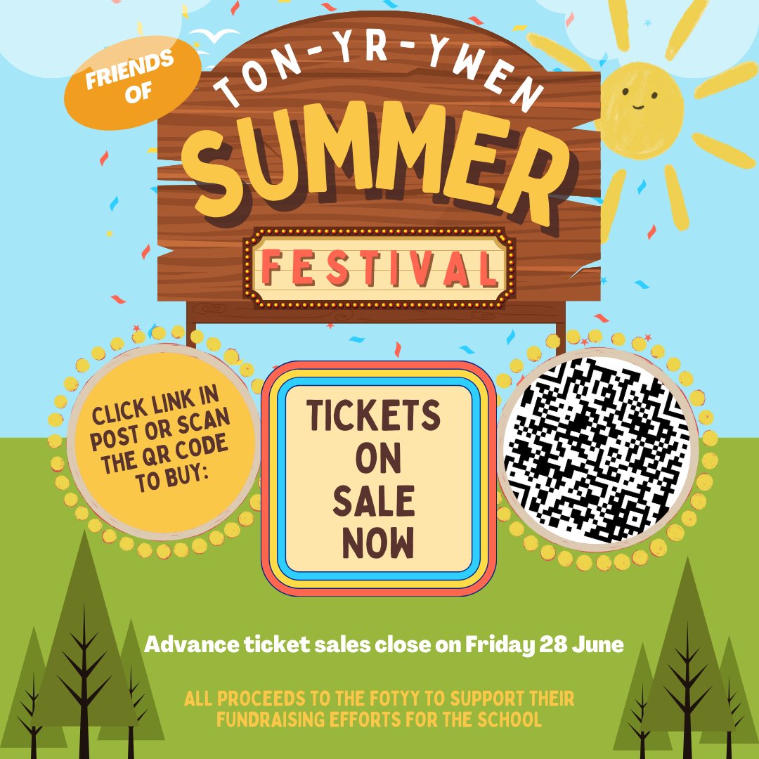 🎟️ Tickets for the FOTYY Summer Festival are ON SALE NOW! 🎟️

ticketsource.co.uk/fotyy

Tickets cost just £4 per adult and are totally FREE for all children under 16. Just make sure you click to "buy" a free ticket for every child attending as part of your booking.