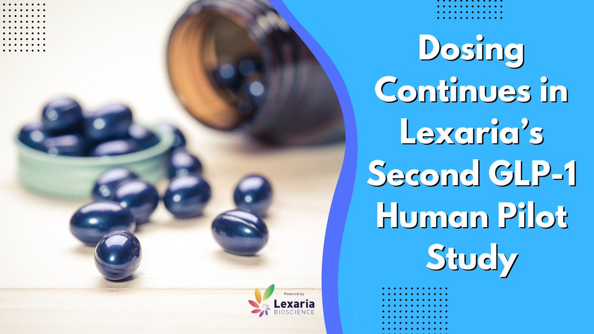 LexariaBioCorp's tweet photo. Dosing Continues in Lexaria’s Second GLP-1 Human Pilot Study
https://t.co/Eh0K62qepm
$LEXX #semaglutide #weightloss #wegovy #ozempic #weightlossmeds #weightlossmedications #weightlossmanagement #glp #loseweight #semaglutideweightloss #wegovyweightloss #Biotech #DrugDelivery https://t.co/NFhWZ4DrZm
