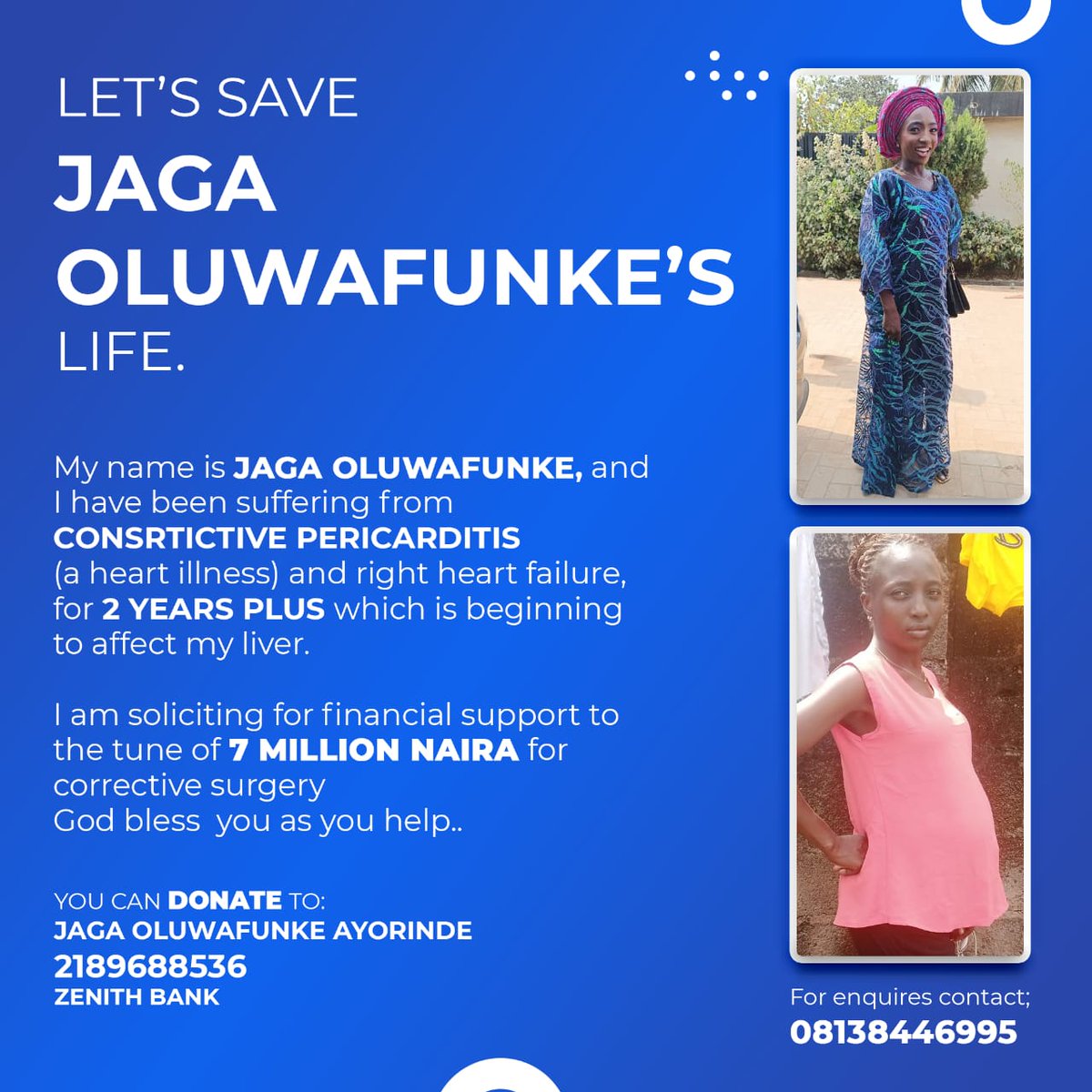 caryourday27's tweet photo. A friend very dear to my heart is in deep need of your help and support.
https://t.co/kqXLtbpOq6

https://t.co/Ilq2L1xwDC

Twitter family, do what you do best.

#rain #saka #portable #opay #coco https://t.co/OYDfG8sBYv