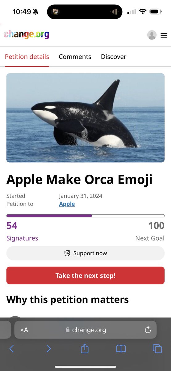 TheOptimisticBN's tweet photo. I want an Orca Emoji @theorcaman I think this is something you should see. I may be a New Killer Whale fan. But I love them and I hate that there’s no emoji 😂 #firstworldproblems 🐬🐋👎🏻 https://t.co/JElU8XzGot