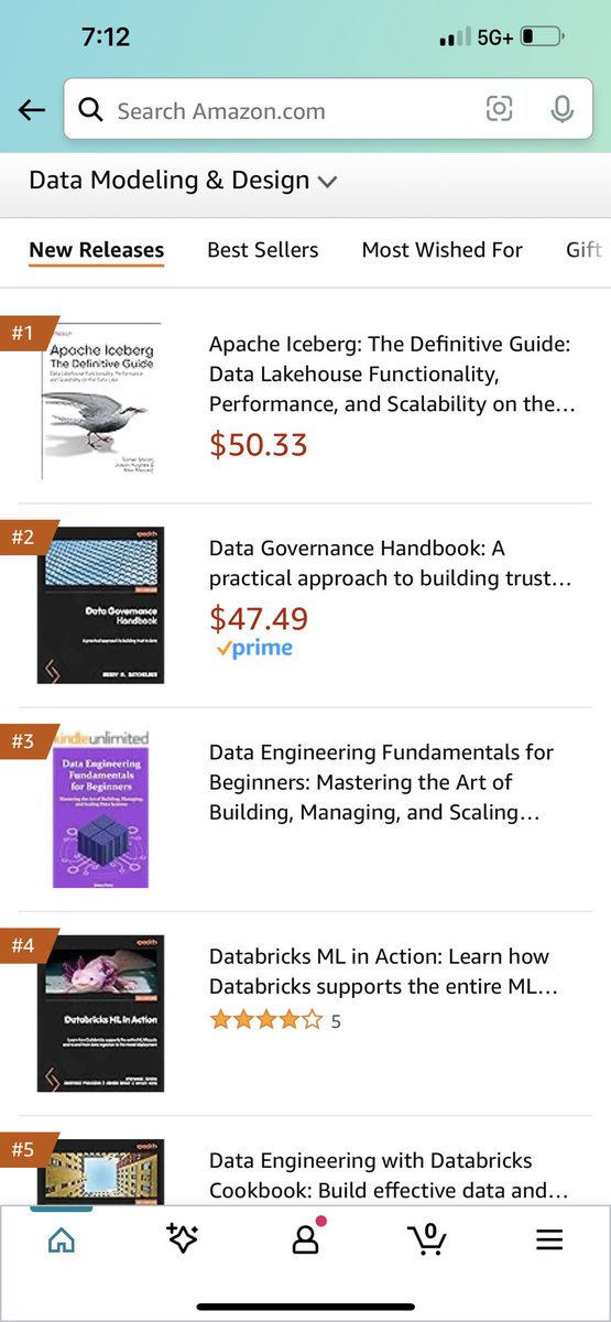 alexmerced's tweet image. I guess I’m a best selling author now? #Number1NewRelease #ApacheIceberg