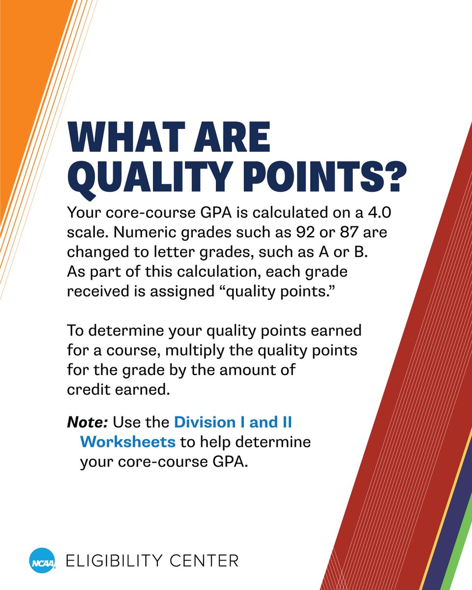 DYK? Your transcript #GPA could be different than the core-course GPA the <a href="/ncaaec/">NCAA Eligibility Center</a> uses in your certification.

🔗 on.ncaa.com/GPA