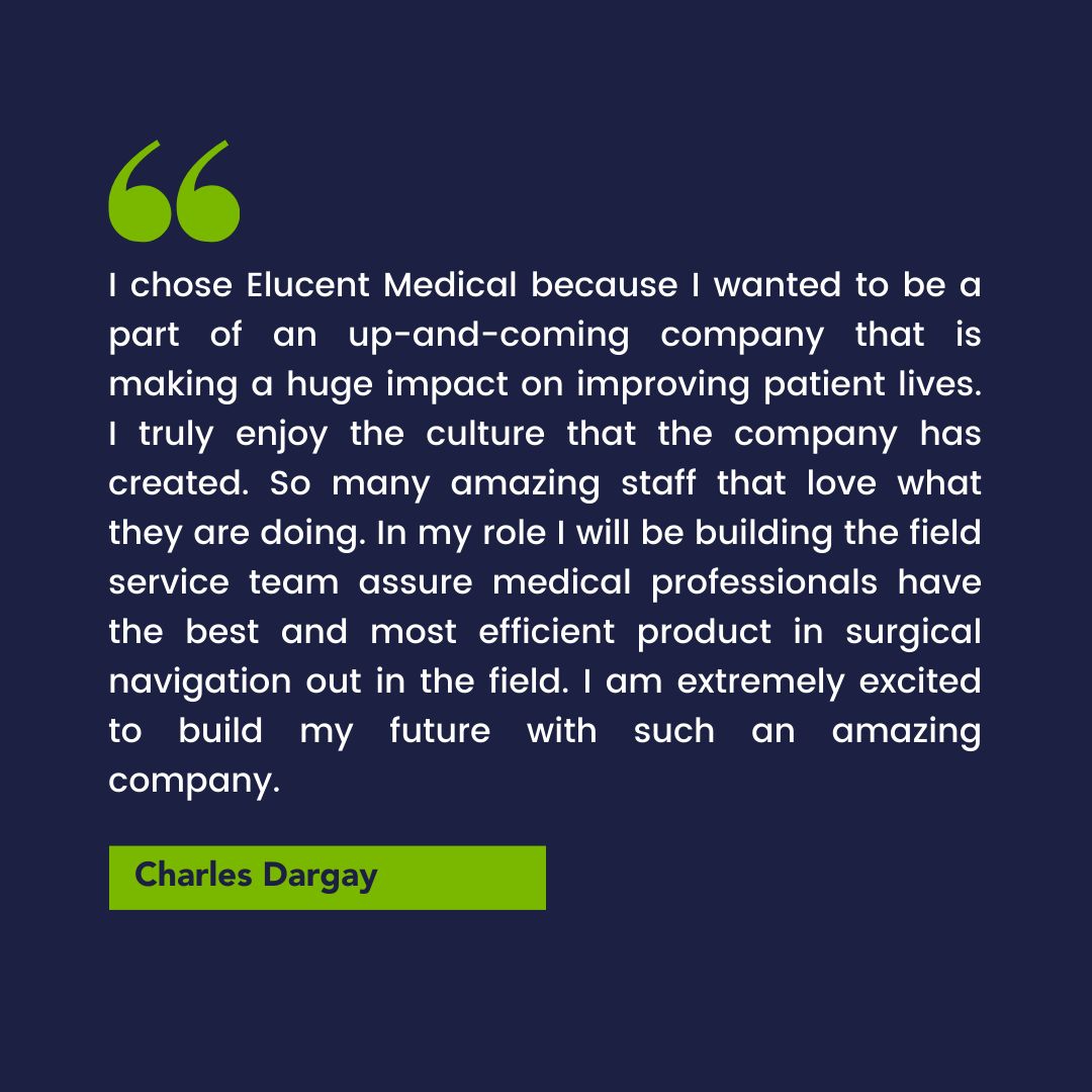 elucentmedical's tweet photo. We are excited to welcome Charles Dargay to our Field Service team. Welcome Charles!
#WeAreElucent https://t.co/F7AKTIb3fi