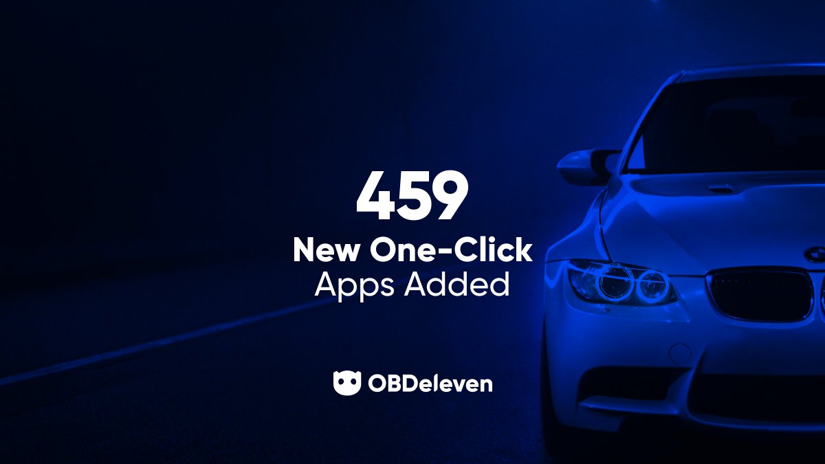 OBDeleven's tweet image. 459 new One-Click Apps 🔥

OBDeleven&apos;s monthly update is live, featuring fresh One-Click Apps for  Volkswagen Group (VAG) and BMW Group cars 🚙📲

Check out our blog post to uncover the newest pre-made coding applications 👉 l8r.it/9V0l

#OBDeleven #OneClickApps