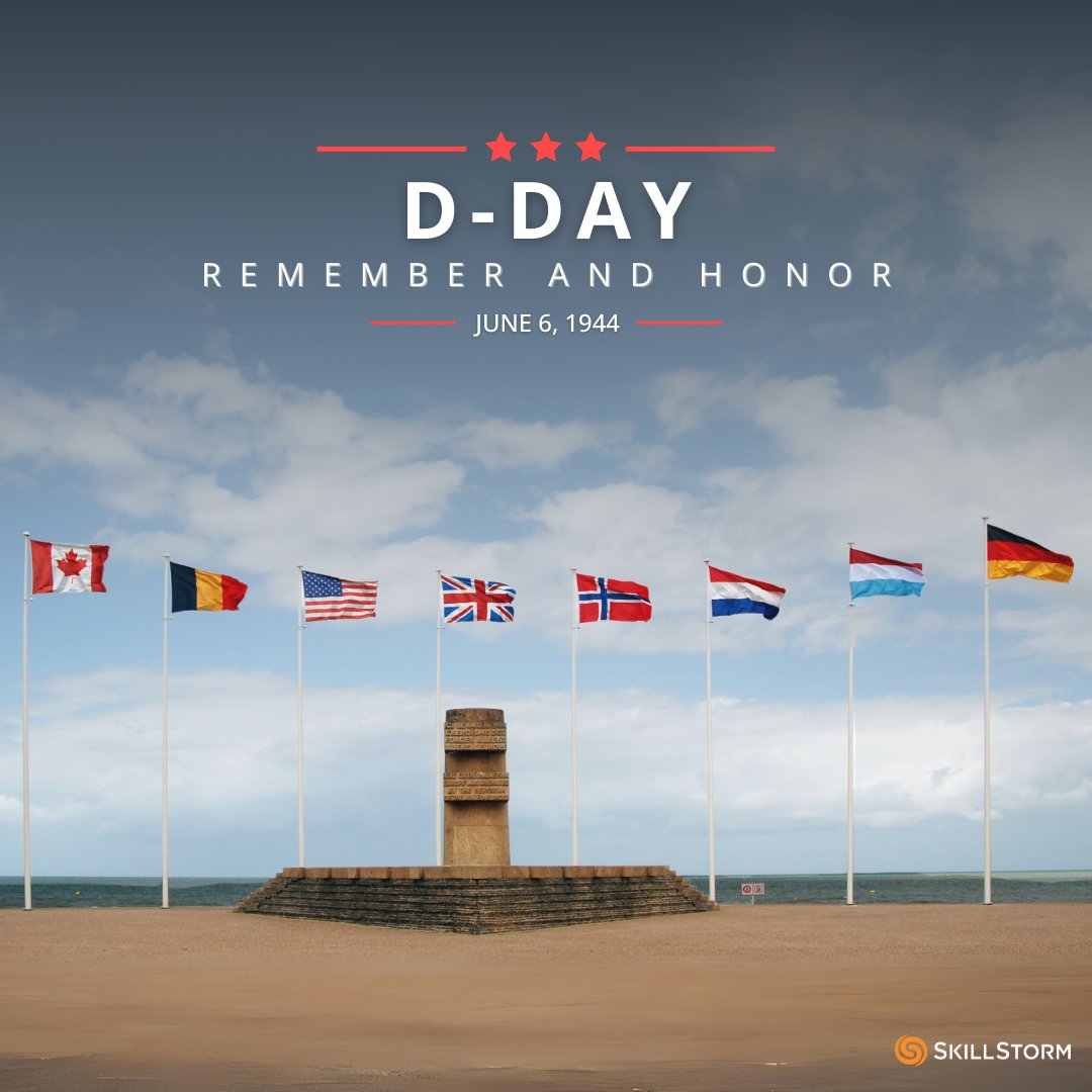 Today marks the 80th anniversary of D-Day, a momentous occasion where we reflect on the incredible valor and bravery exhibited by the courageous men who shaped a pivotal moment in history.

#SkillStorm #DDay #DDayRememberance #WeHonorThem