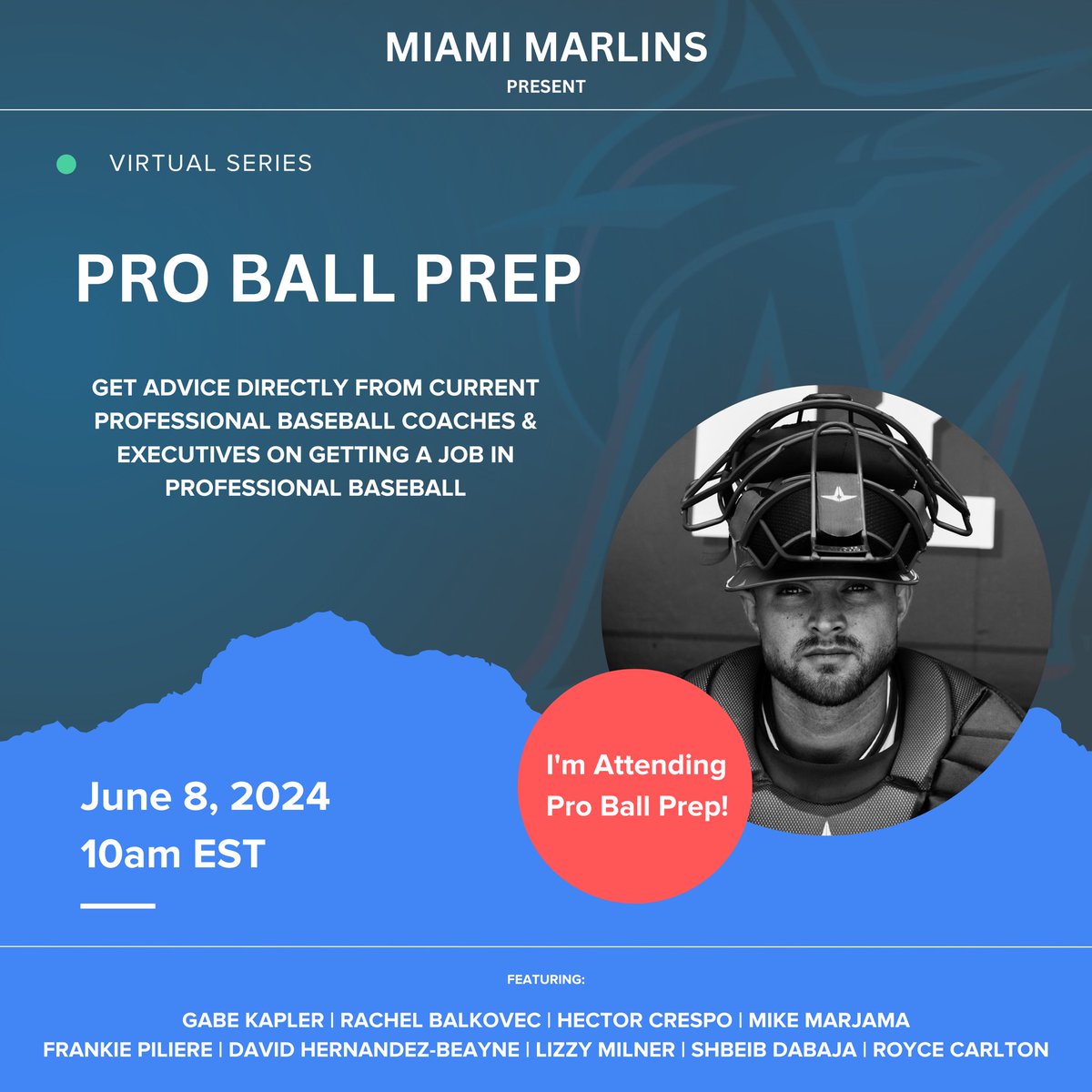 Want to work in Professional Baseball? You’re in luck. 

The Miami Marlins are hosting a new virtual series called Pro Ball Prep. Staff from the Front Office, Analysts, Coaches and more will be giving advice on how to prepare for a job in Professional Baseball. 

This free event