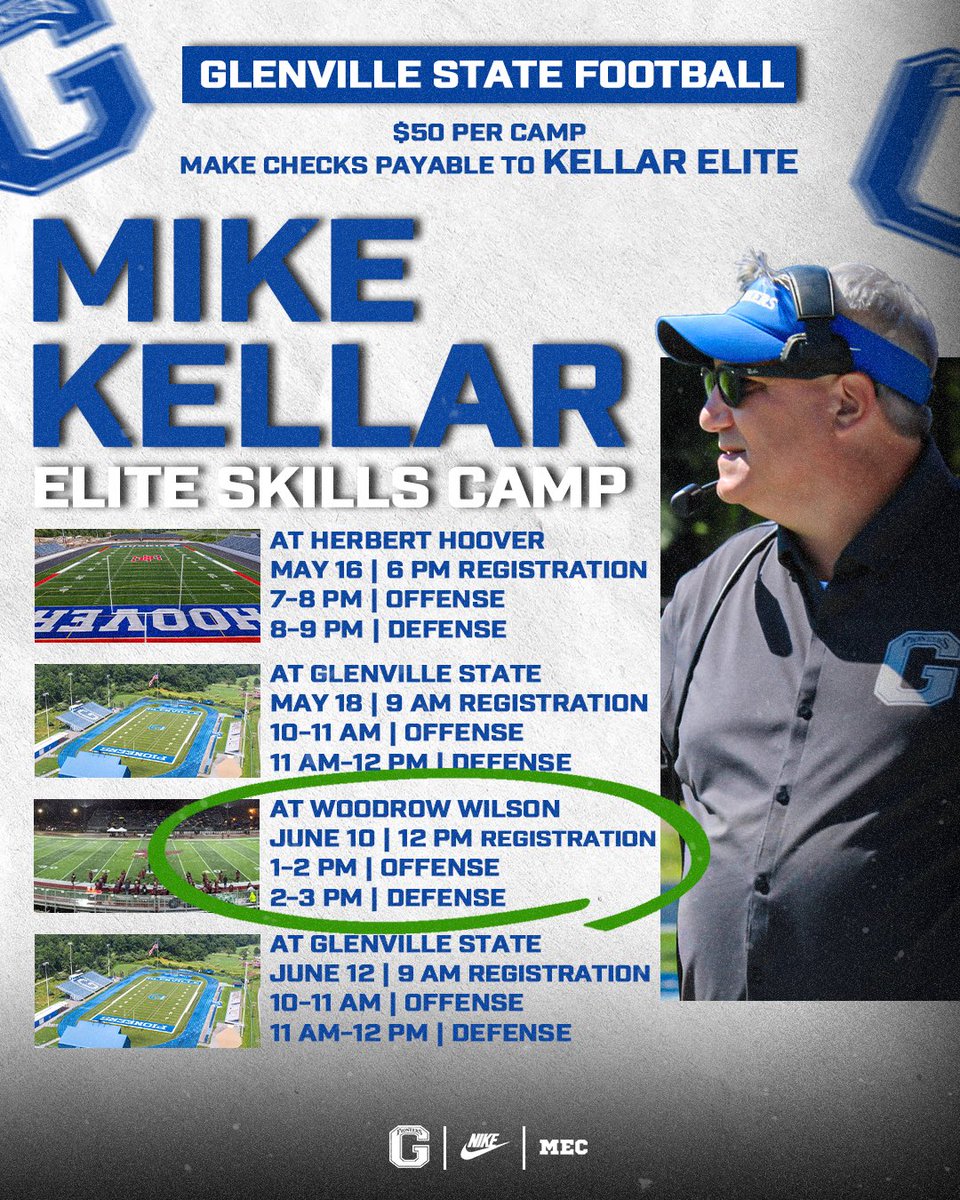 🚨UPDATE🚨

We have moved the June 10th camp at
Mingo Central HS to Woodrow Wilson HS in Beckley!

Sign up ➡️ 📝 bit.ly/SummerCampsGSU

#GoPioneers