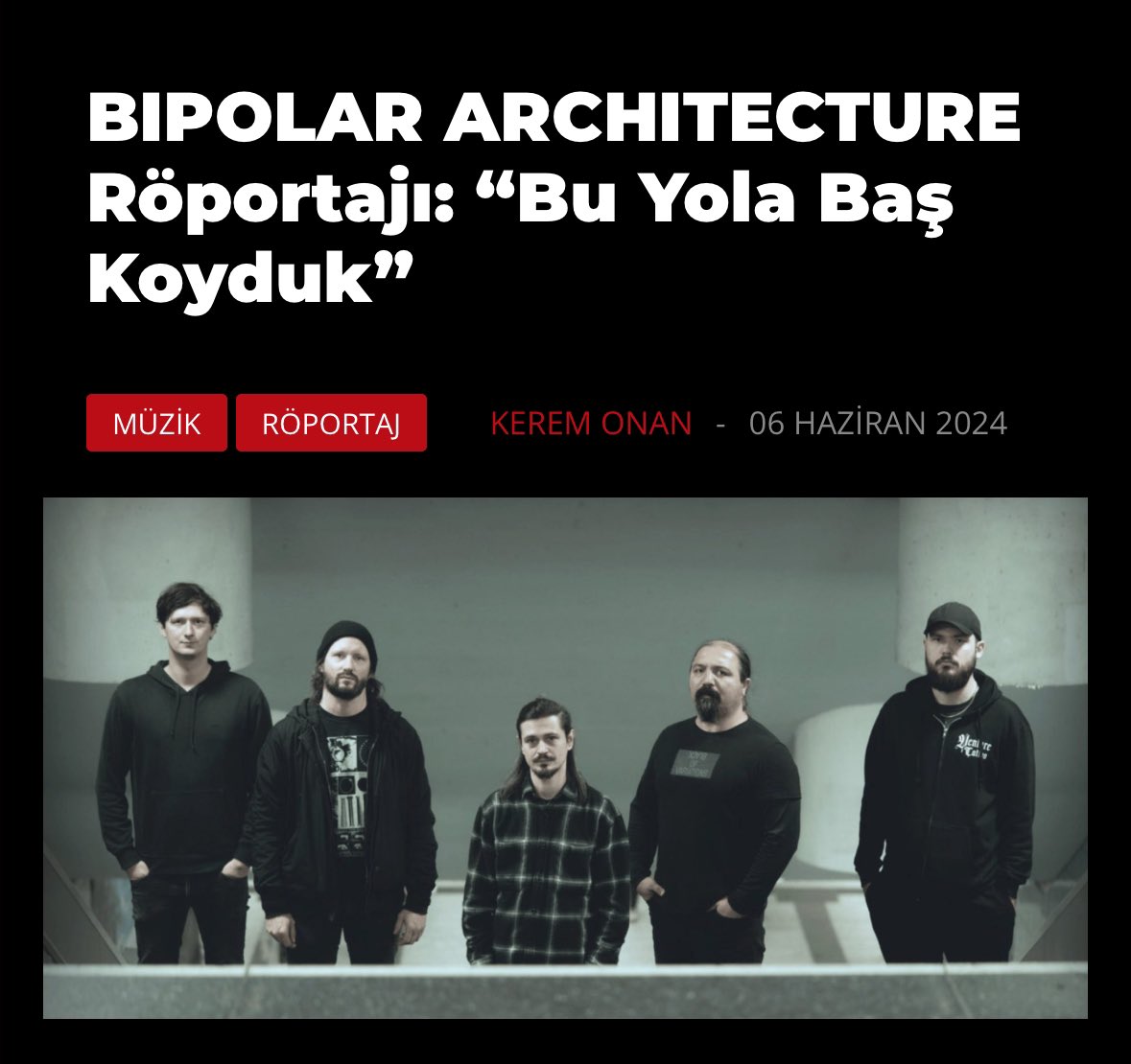 Bipolar Architecture Röportajı: 
The Ocean ile birlikte 21 Haziran’da  İstanbul IF Beşiktaş’ta vereceği konseri heyecanla bekleyen post metal grubu Bipolar Architecture, Kerem Onan'ın sorularını yanıtladı.

Röportajı oku👇
paslanmazkalem.com/bipolar-archit…