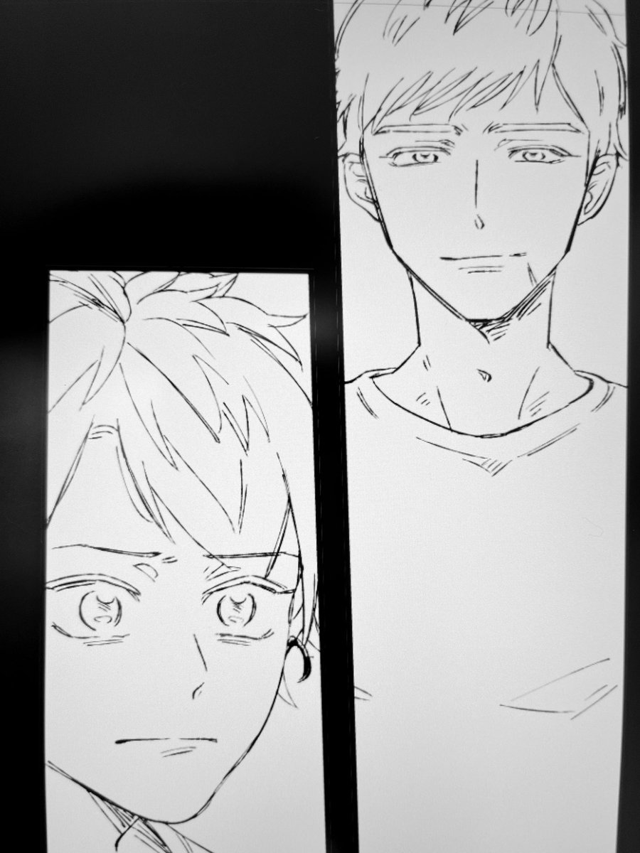 好みの表情描けてゴキゲンだから原稿フリートしちゃお🎶😁ルンルン 
