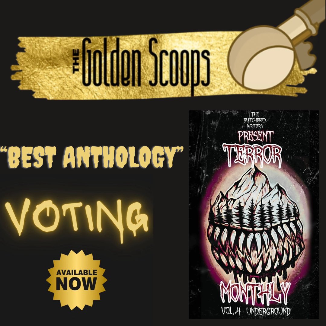 chad_mph's tweet photo. My book “Terror Monthly Vol4: Underground” has been nominated for The Golden Scoops Literary Award for “Best Anthology”🏆. Thank you @sinisterscoop6 for the honor 🙌🏾🙏🏾🔥. 

Voting Closes June 9th‼️
Please vote below 😊😊😊

https://t.co/AyHW6QWyCb

#Horror #Author #Writer #Books https://t.co/nvQT8EdC2F
