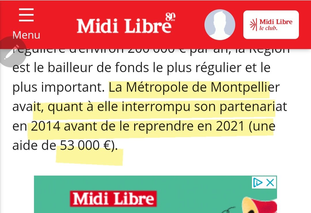 Si <a href="/MLMontpellier/">Midi Libre Montpellier</a> pouvait éviter de coller ma photo (2012) à un article dont le titre porte atteinte à mon intégrité et afficher honnêtement le nom des élus responsables des financements douteux ... merci
<a href="/guytrubuil/">guy trubuil</a>
<a href="/Prefet34/">Préfet de l'Hérault 🇫🇷</a> <a href="/crcoccitanie/">Chambre régionale des comptes Occitanie</a> <a href="/CS_Midilibre/">Cathy Soun</a>  x.com/mlmontpellier/…