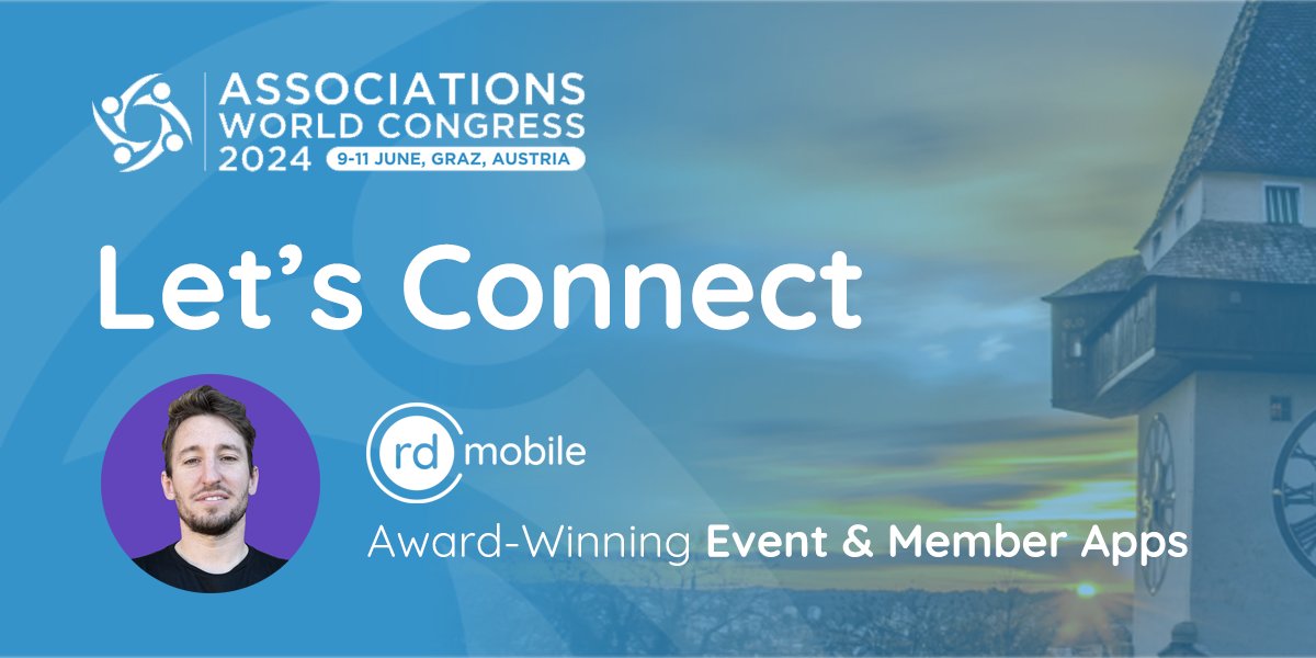 RDMobile's tweet photo. Will we see you at the @AssnExecs Associations World Congress 2024 in Graz next week? Billy of @RDMobile will be available onsite at #AWC24 to discuss your mobile strategy.
Schedule an appointment: https://t.co/kNjRicn8xA
#mobileapps #eventapps #engagefully #rdmobile https://t.co/A5YMIggy00