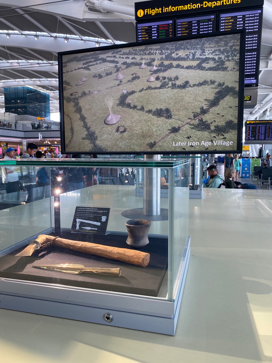 Flying home at @HeathrowAirport and I was delighted to see their little archaeology exhibit on the #ironage site here #hiddenhistory